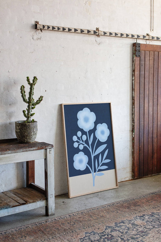 Midnight Garden Blooms In Blue
