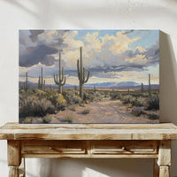 Desert Path Beckons Storm Clouds
