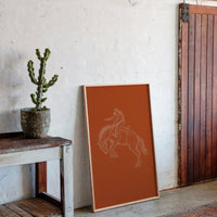 Minimalist Bronco Rider Sketch