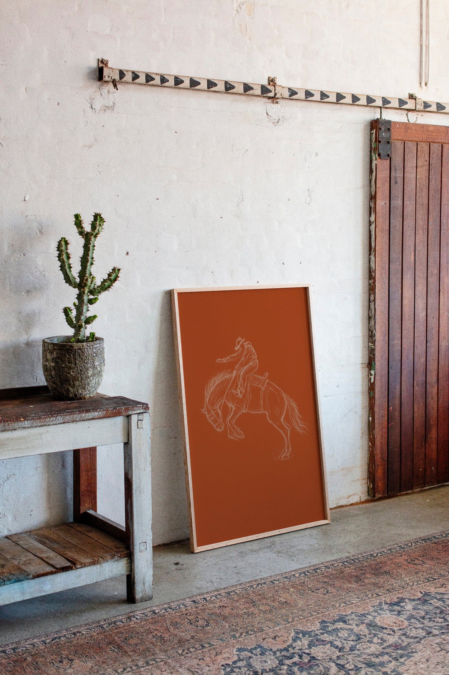 Minimalist Bronco Rider Sketch