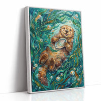 Snack Time: Watercolor Sea Otter Study