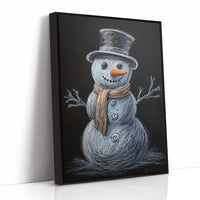 Snowman Tales On Winter Blackboard