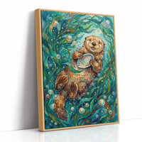 Snack Time: Watercolor Sea Otter Study