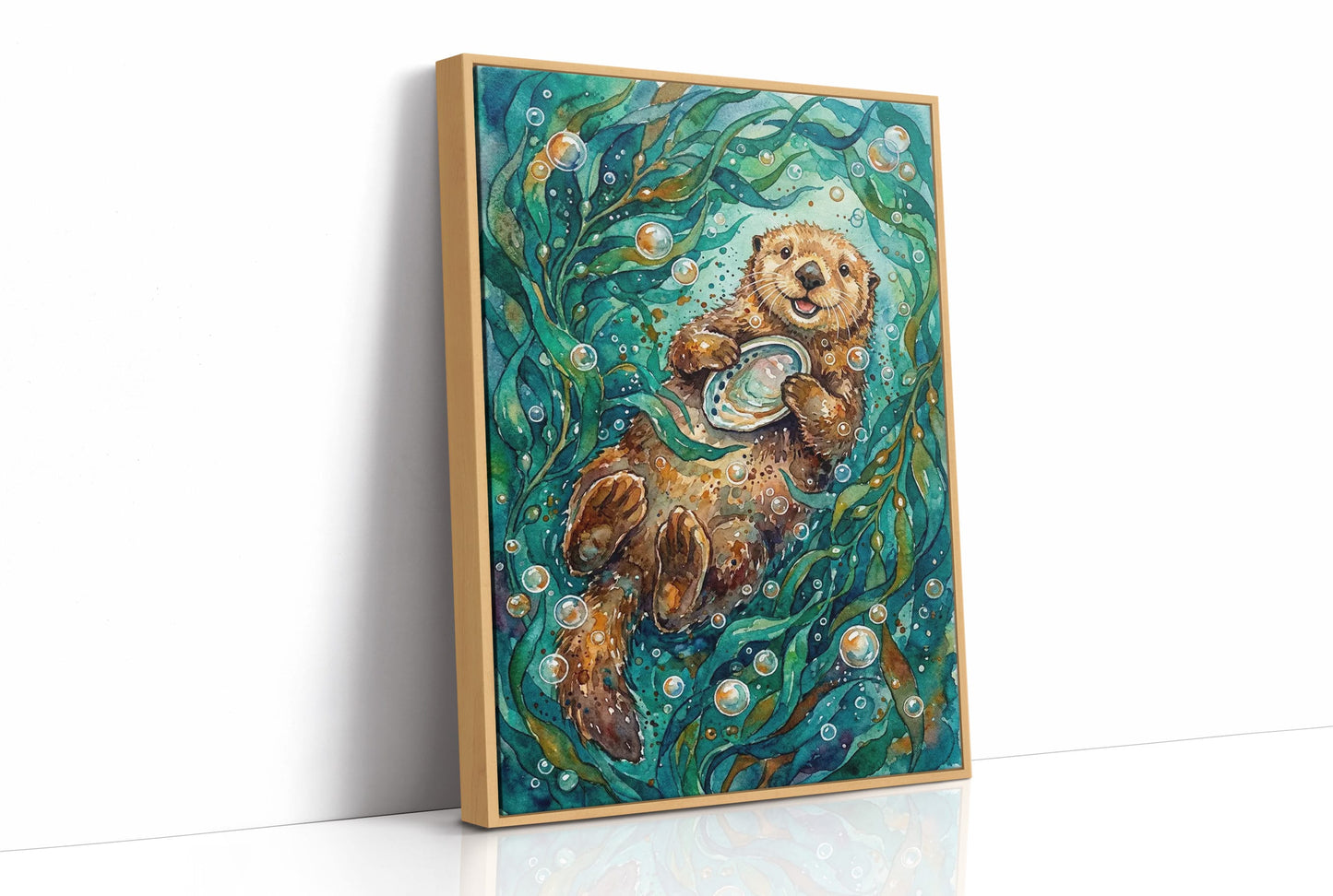 Snack Time: Watercolor Sea Otter Study