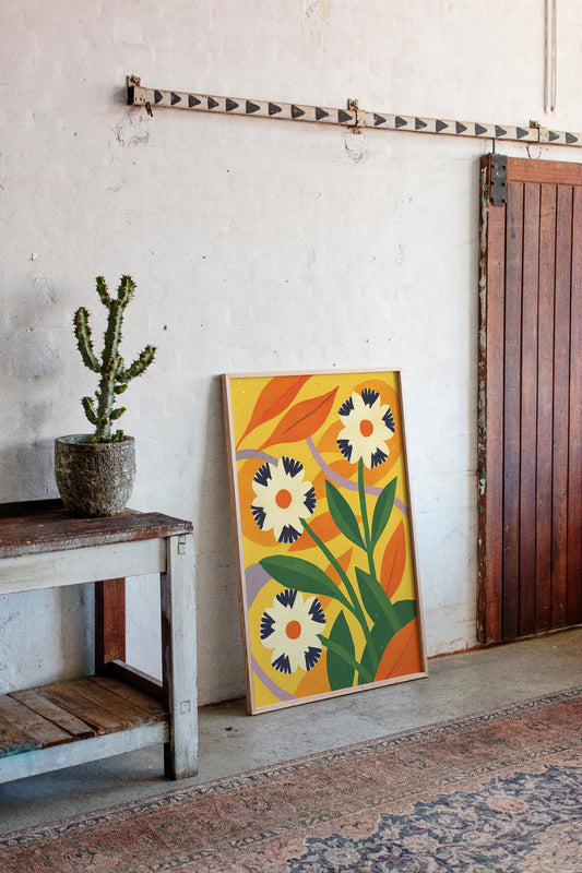 Cactus Meets Sunflower Folk Art