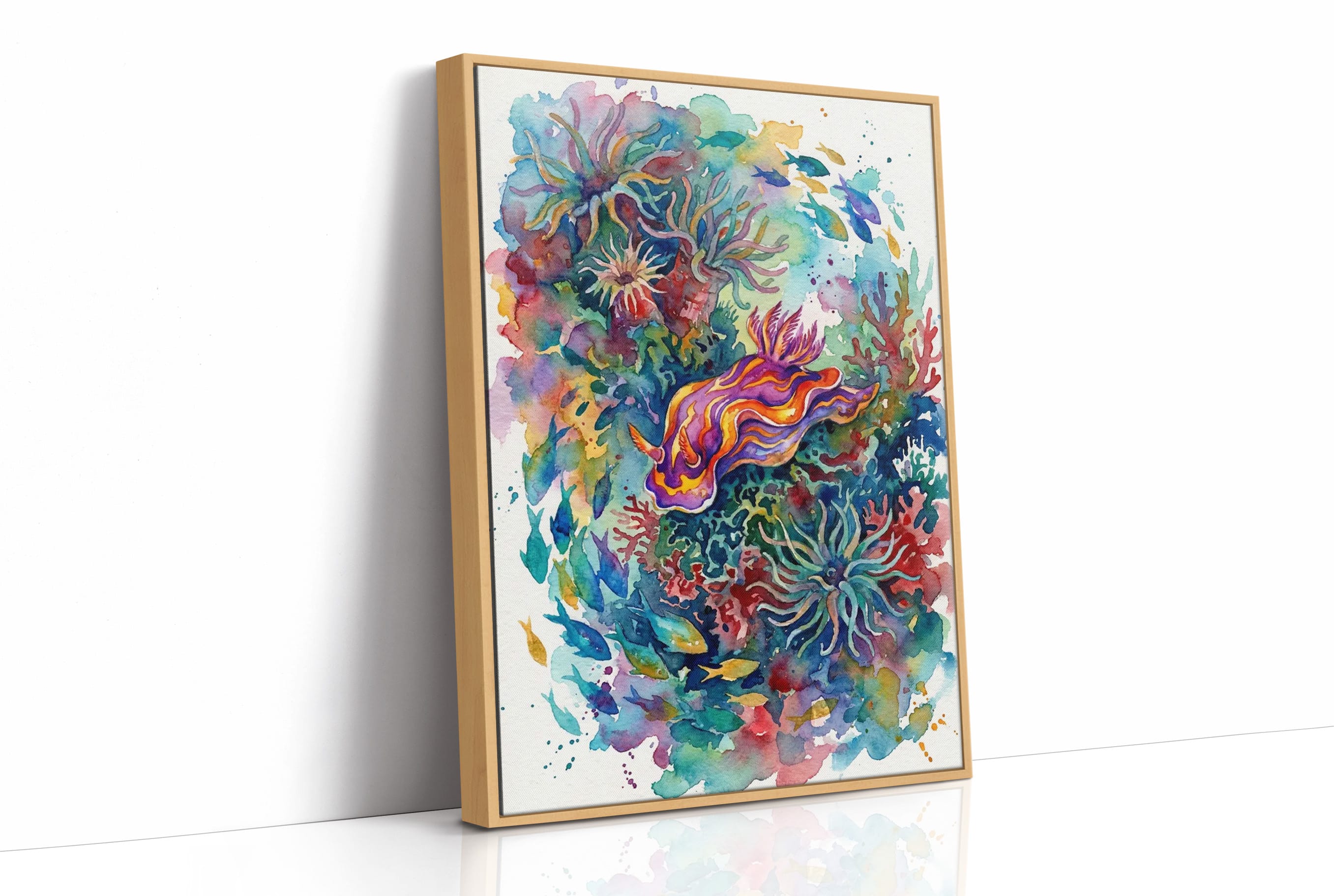 Flame Nudibranch: Watercolor Sea Slug Study