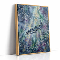 Bait Ball Hunter: Watercolor Barracuda Study