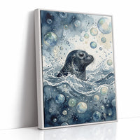Surface Breath: Watercolor Harbor Seal Study