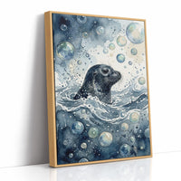 Surface Breath: Watercolor Harbor Seal Study