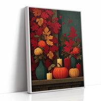 Candlelit Mantel: Leaves Took Over the Wall