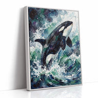 Breach: Watercolor Orca Study