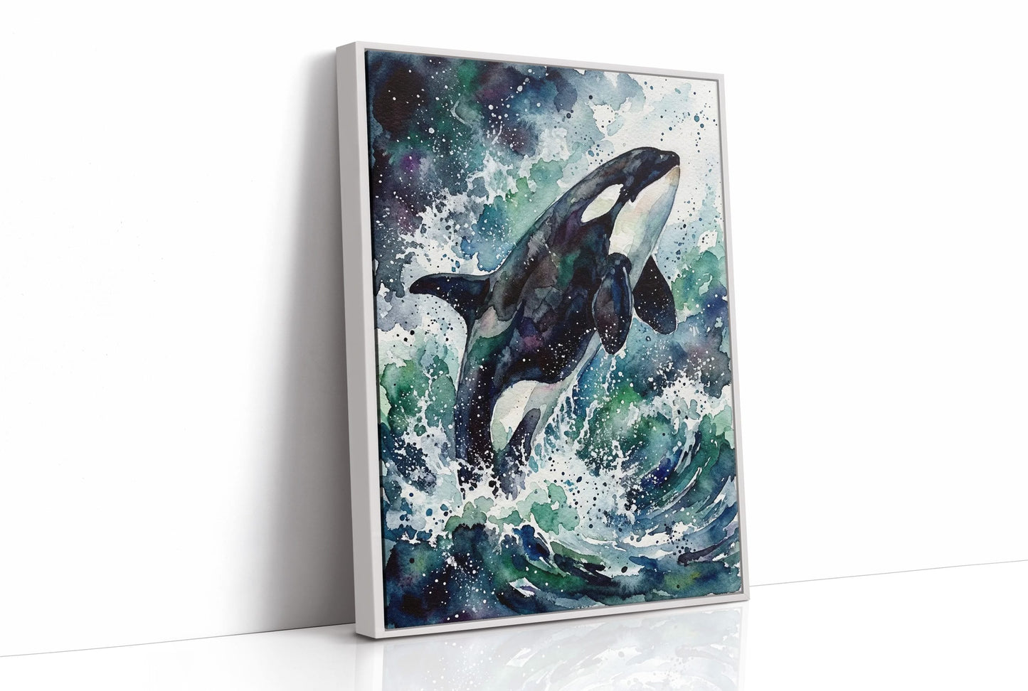 Breach: Watercolor Orca Study