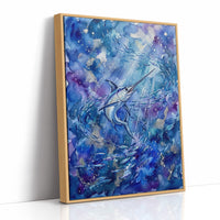 Bait Ball Chase: Watercolor Marlin Study