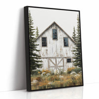 Pine Sentinels Guard Weathered Barn