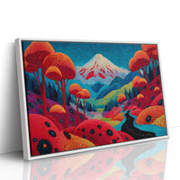 Sacred Peak Through Crimson Forest