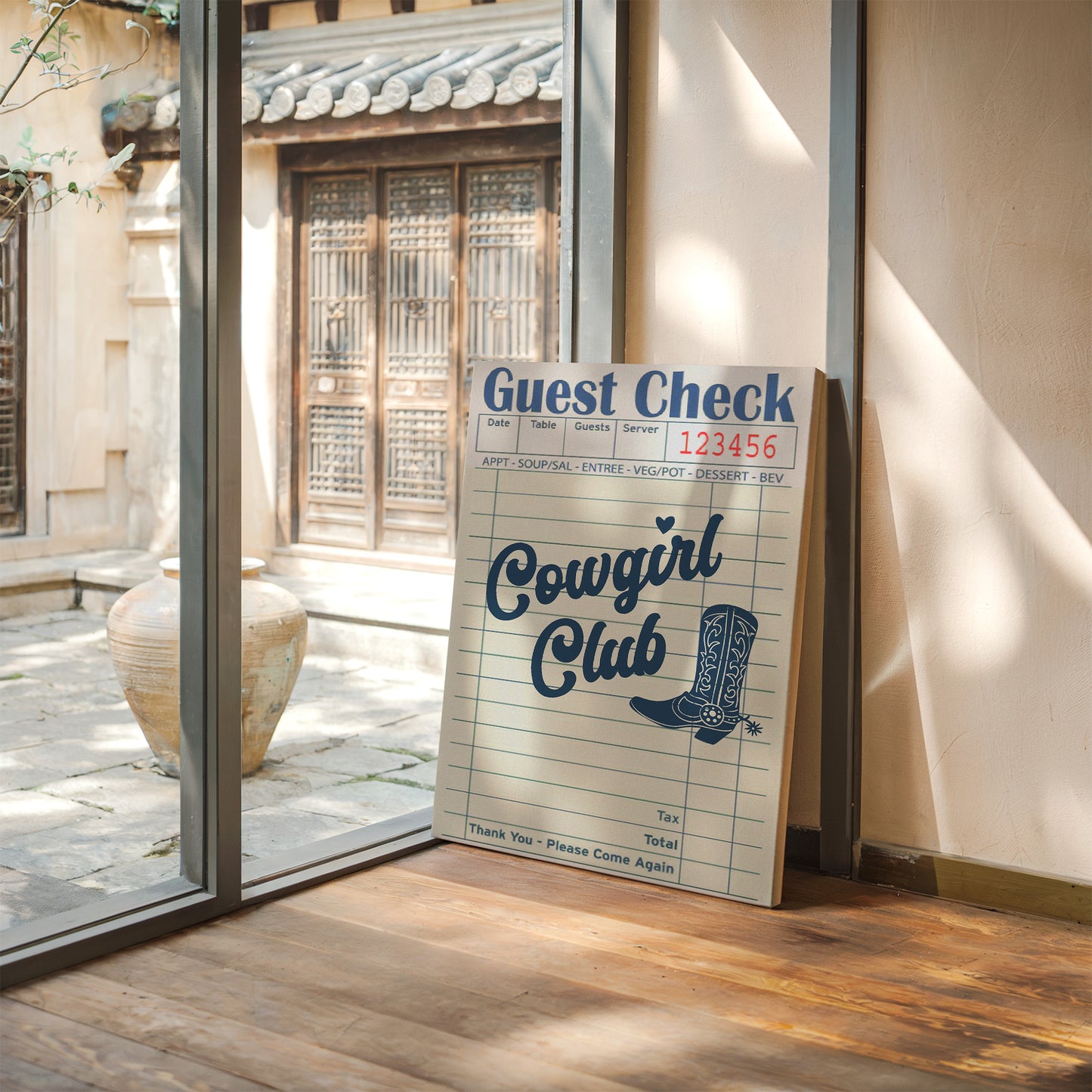 Cowgirl Club Guest Check Print – Vintage Western Wall Art