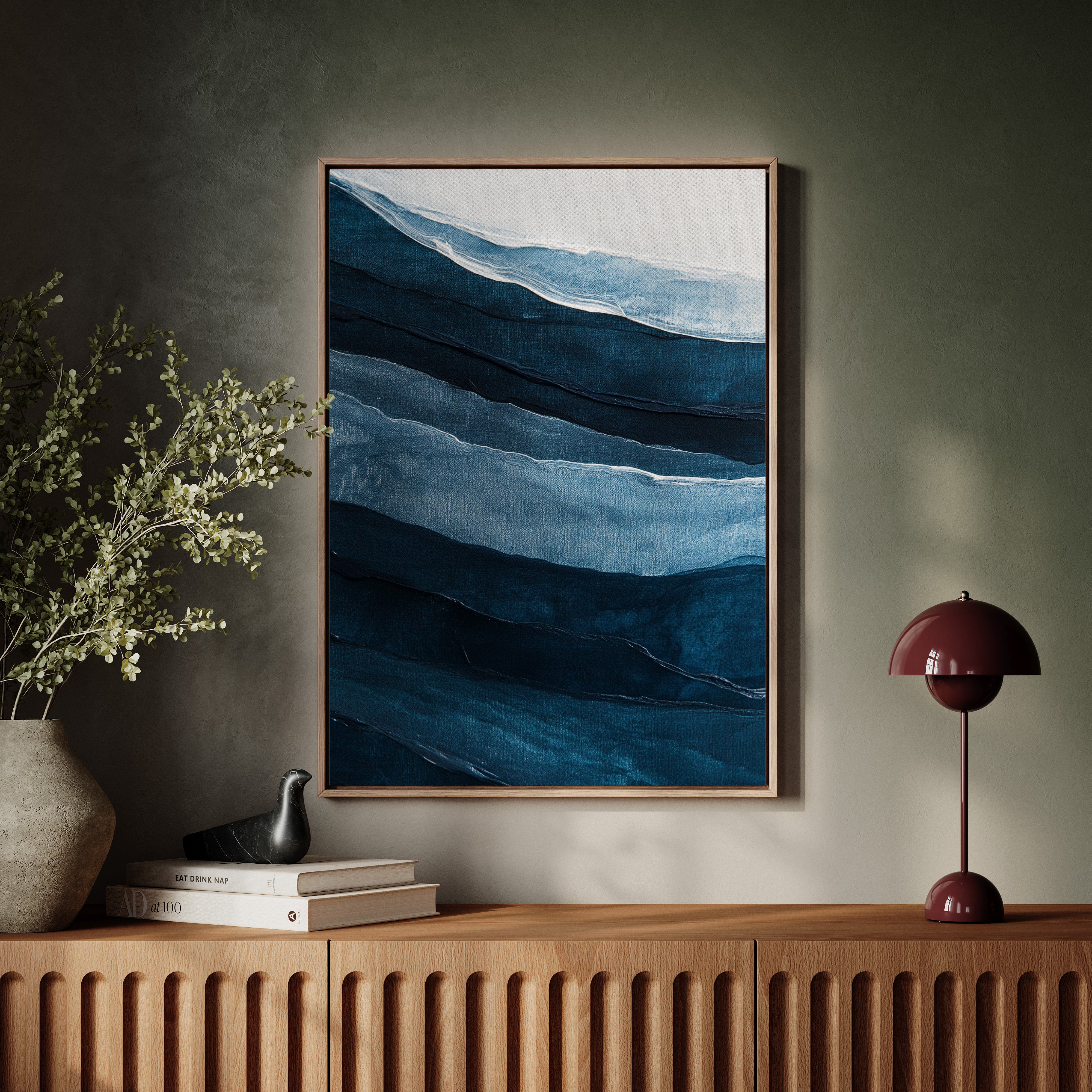 Serene Ocean Waves Abstract Painting