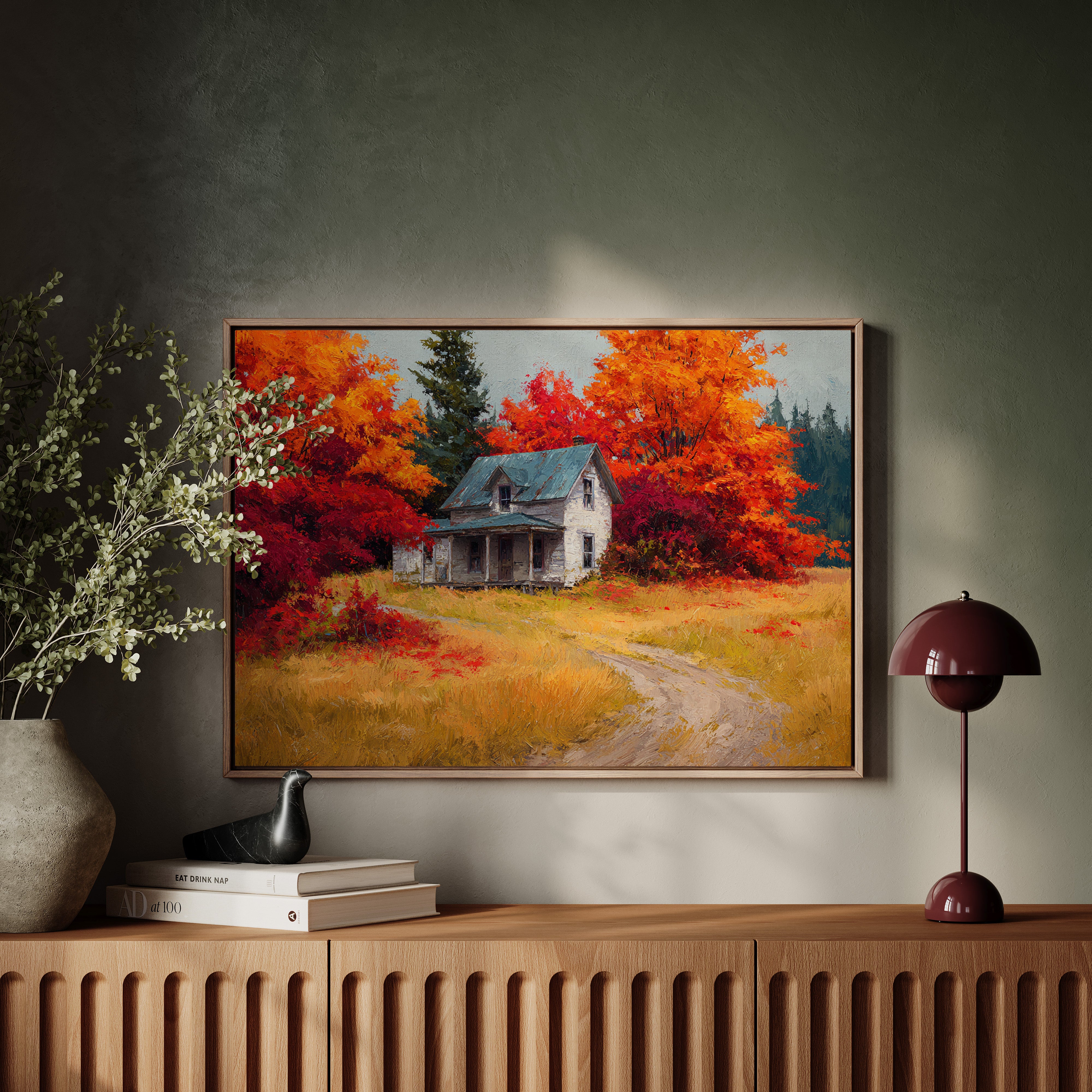 Harvest Home Beneath Fiery Canopy