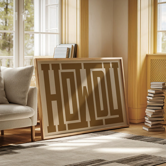 Bold Howdy Western Typography Print