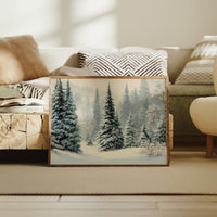 Snow Settles Among Northwoods Pineway