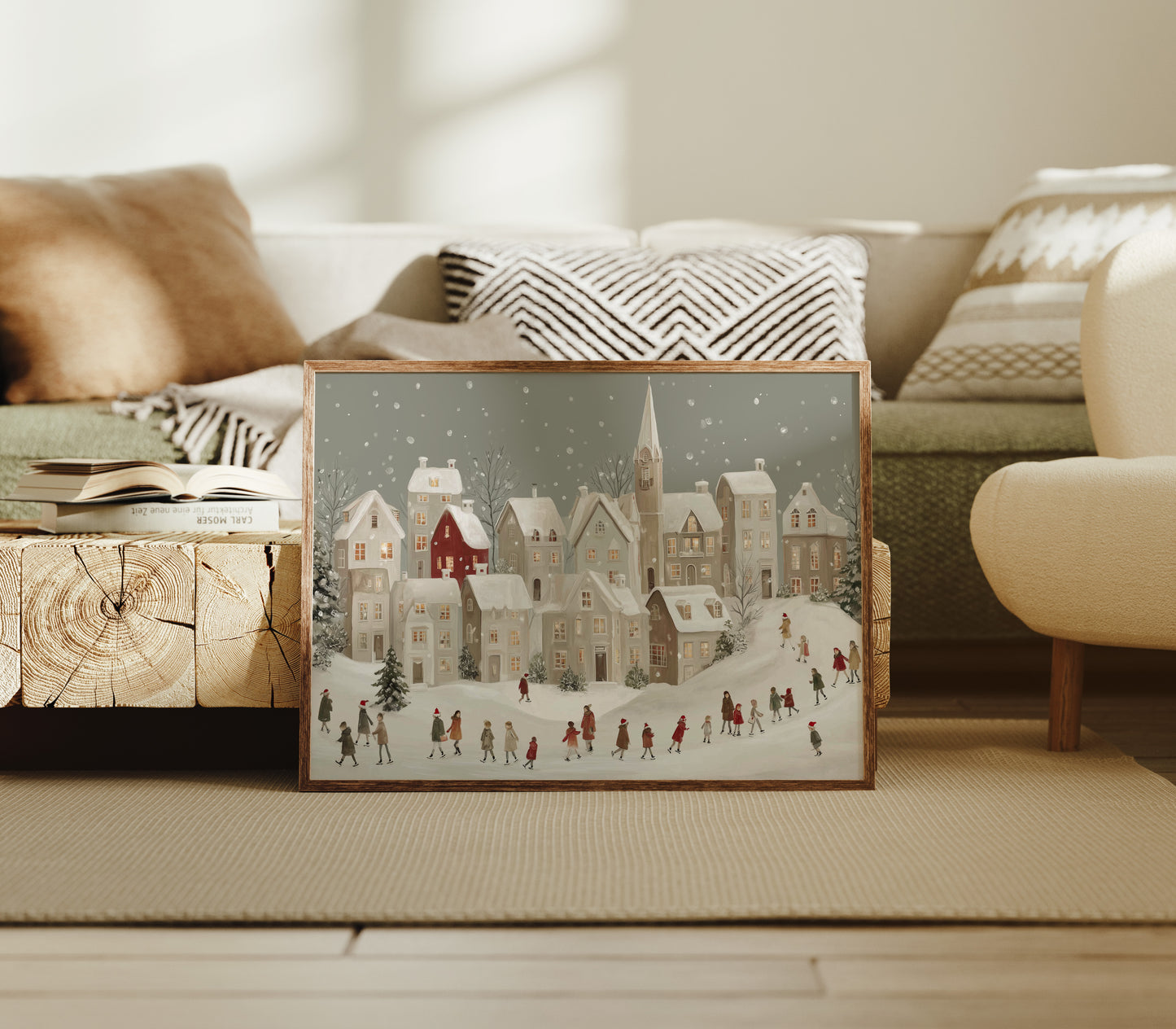 Snow Falls On Village Procession