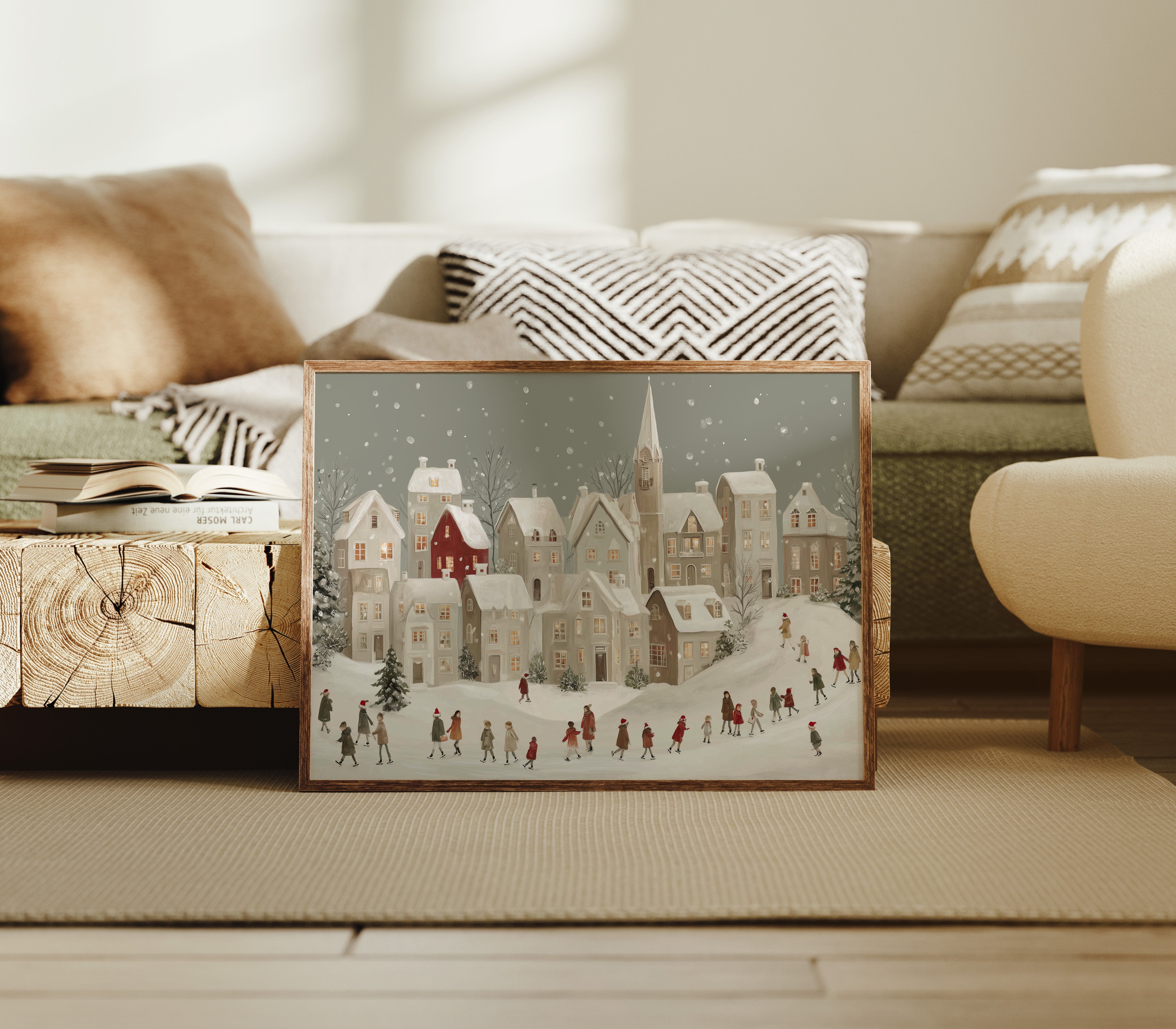 Snow Falls On Village Procession