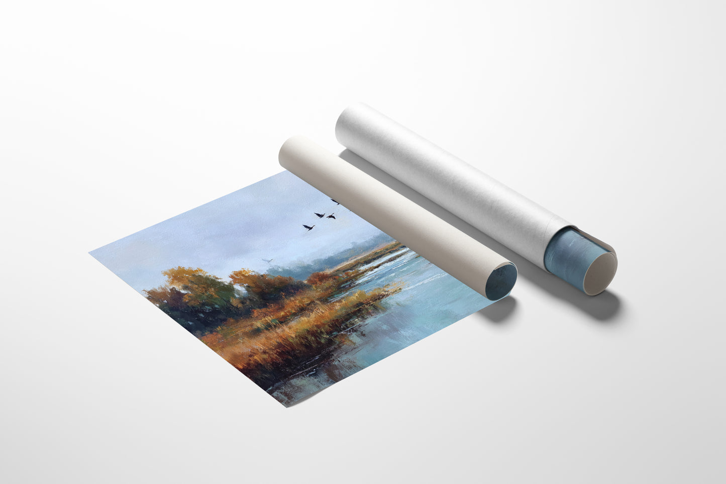 Autumn Geese Cross Silver Waters