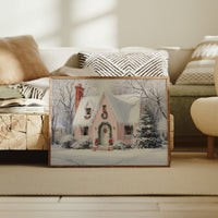 Pink Cottage Wears Winter's Crown