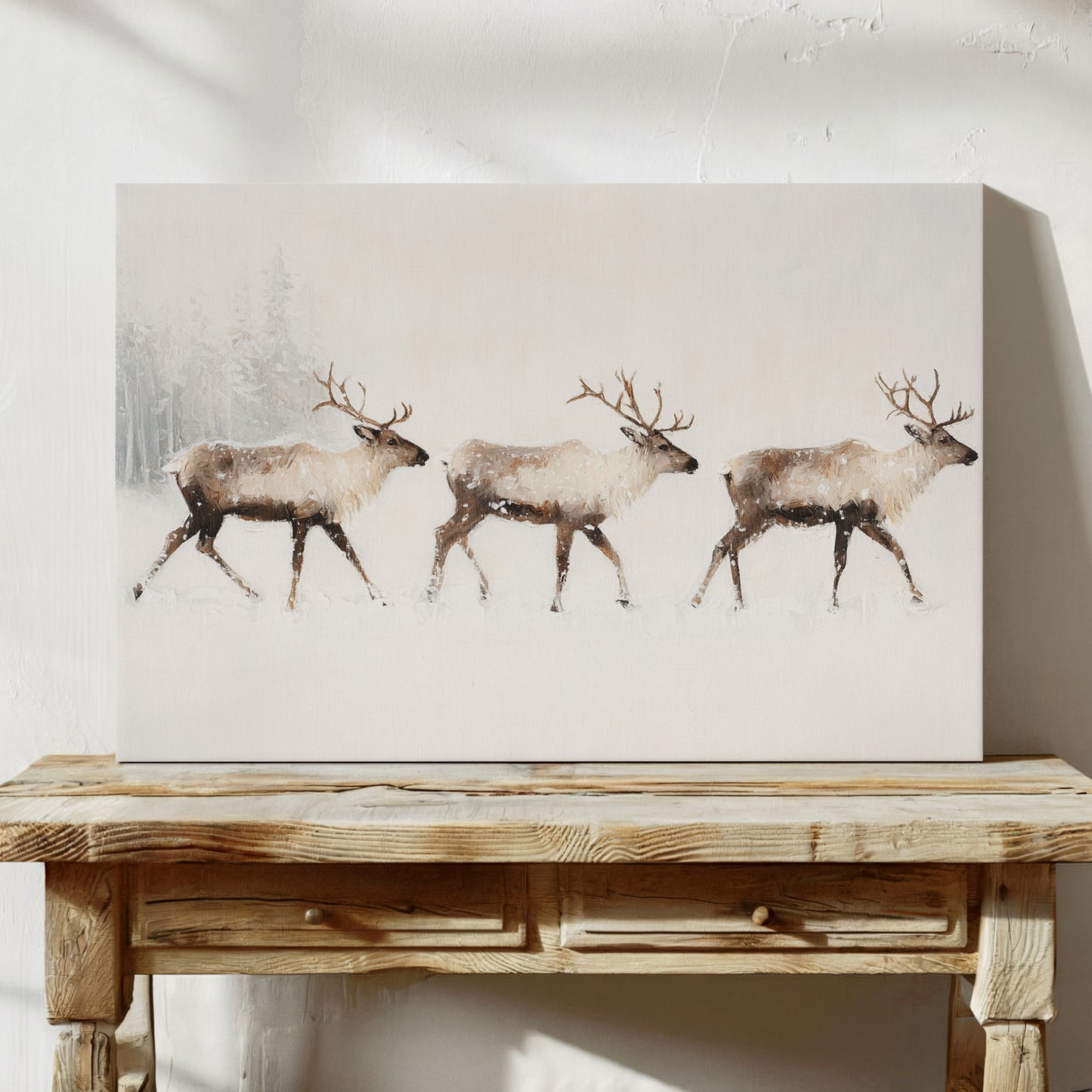 Winter Caribou Cross Misty Plains