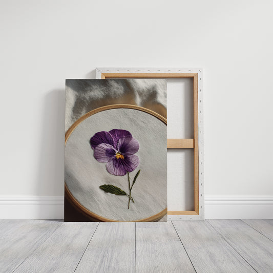A Pansy Stitched with Care