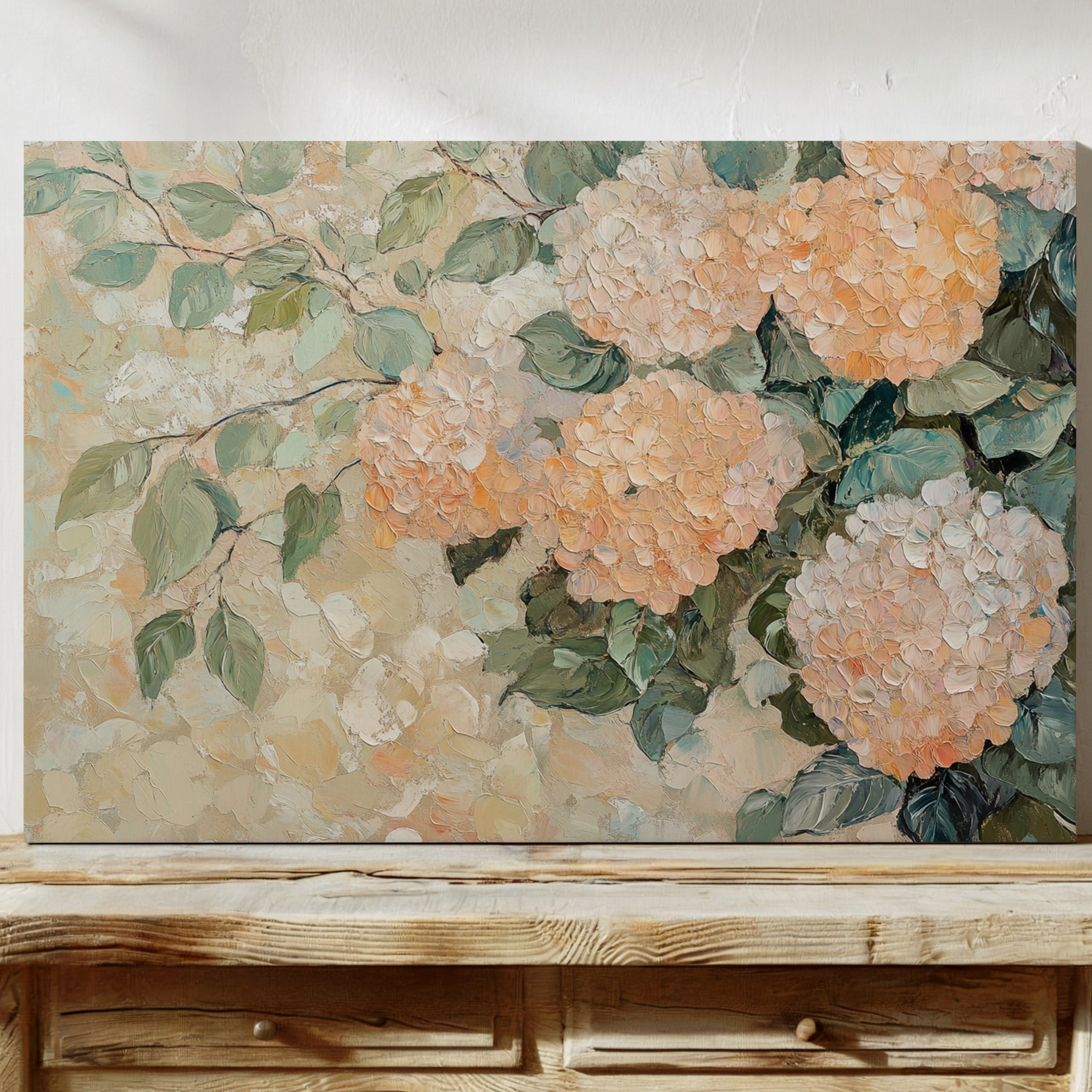 Peach Hydrangeas Paint Summer's Memory