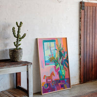 Wooden Horse By Summer Window