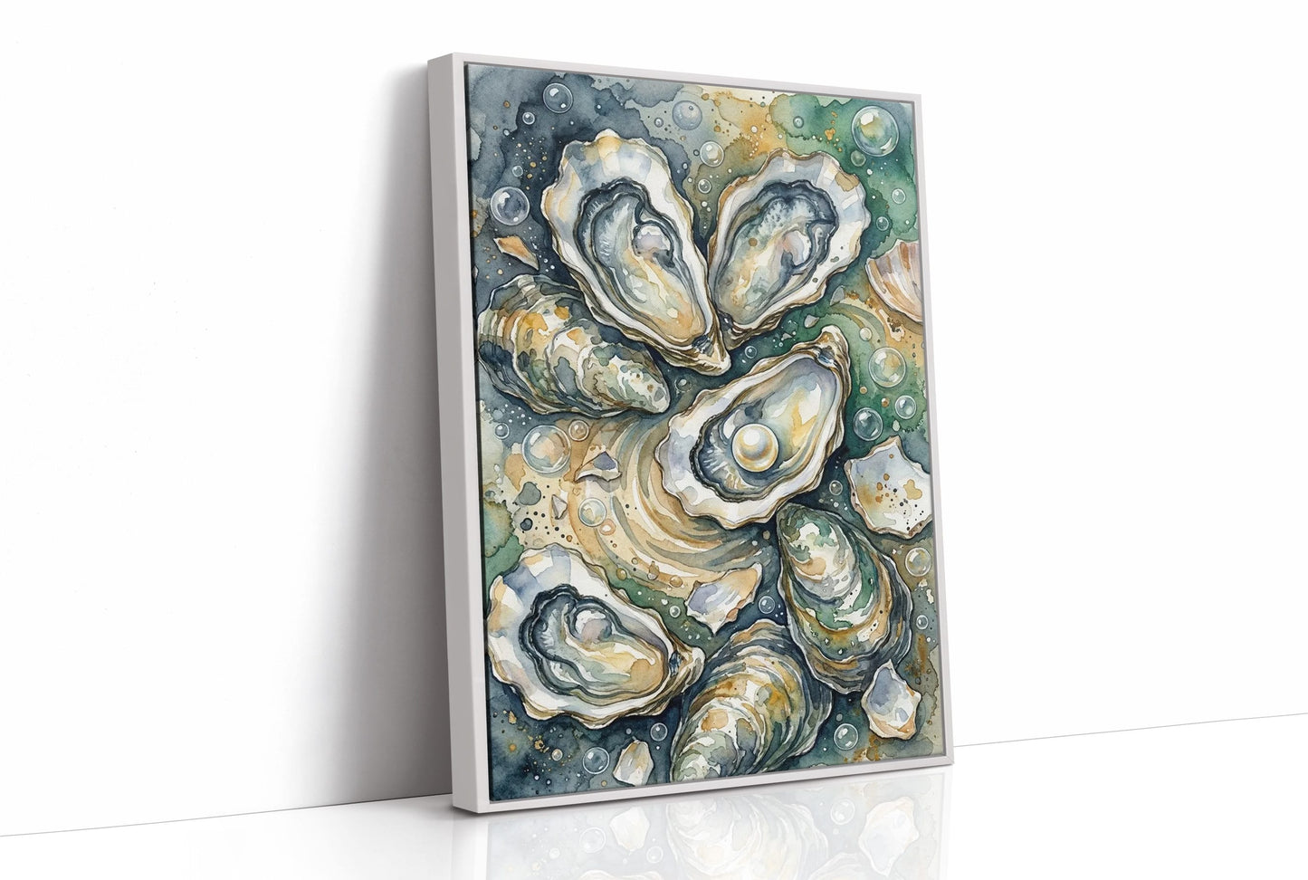Oyster Bed: Watercolor Pearl Study