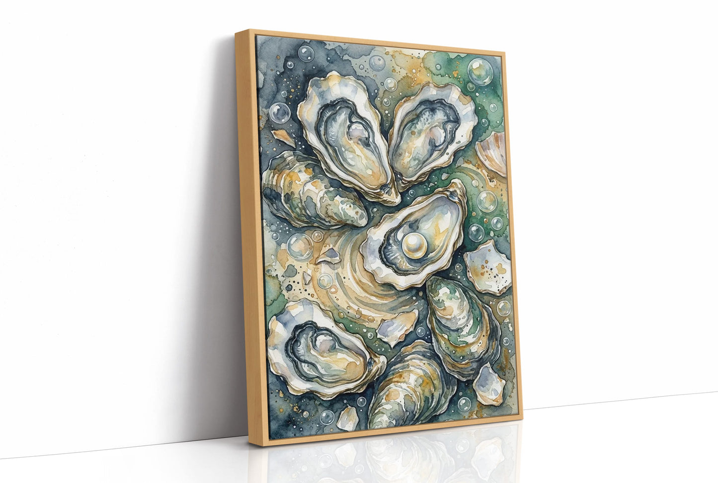 Oyster Bed: Watercolor Pearl Study