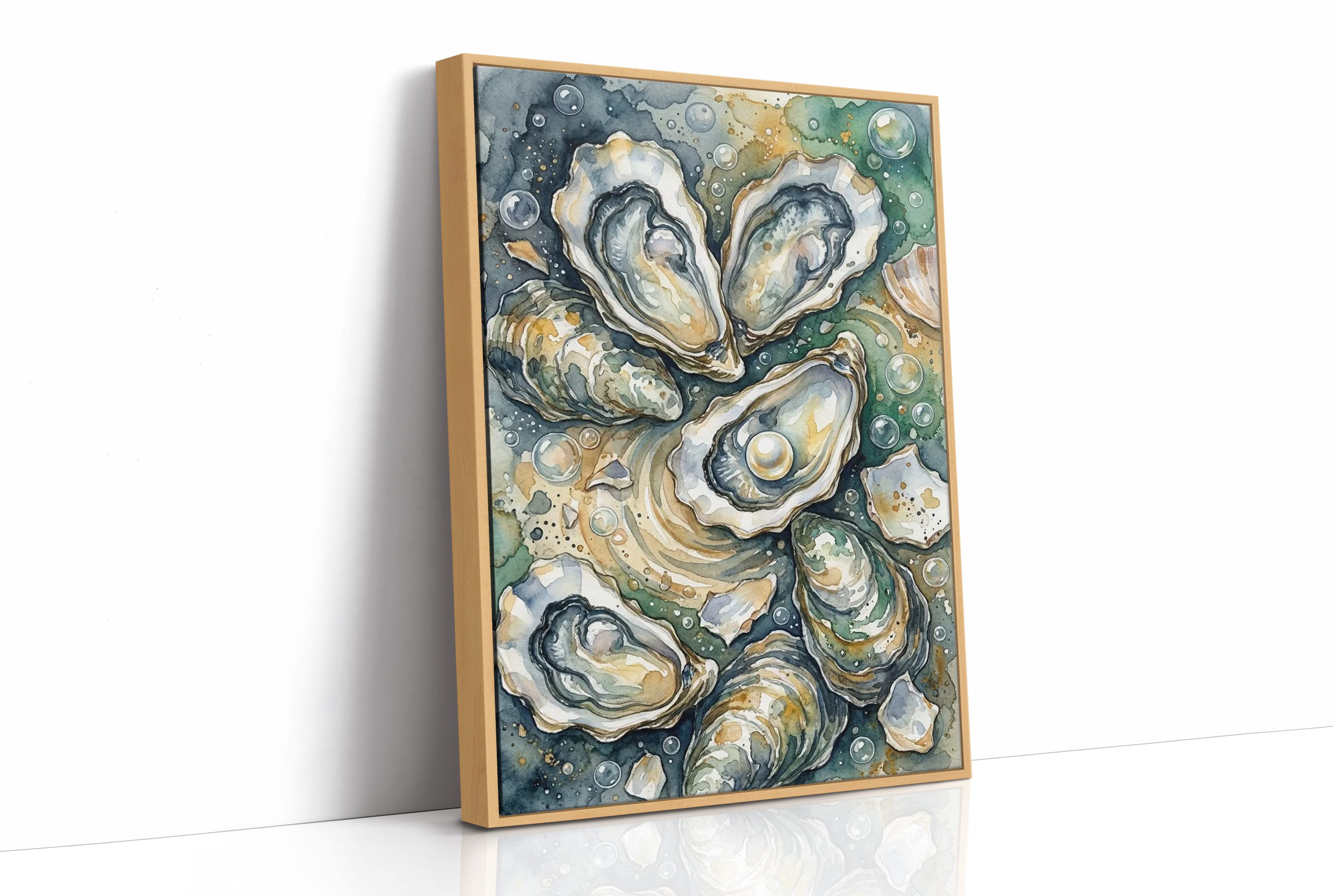 Oyster Bed: Watercolor Pearl Study