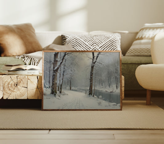 Silent Snow Traces River's Path