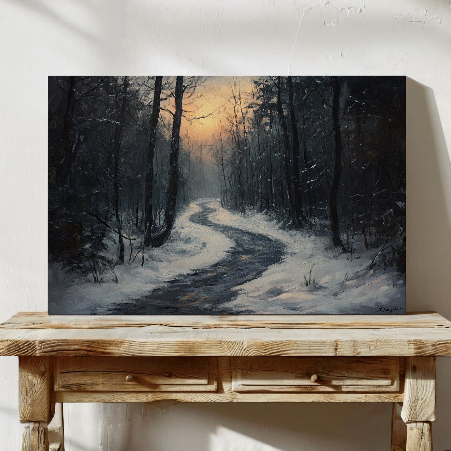 Winter Path Beckons Golden Dawn