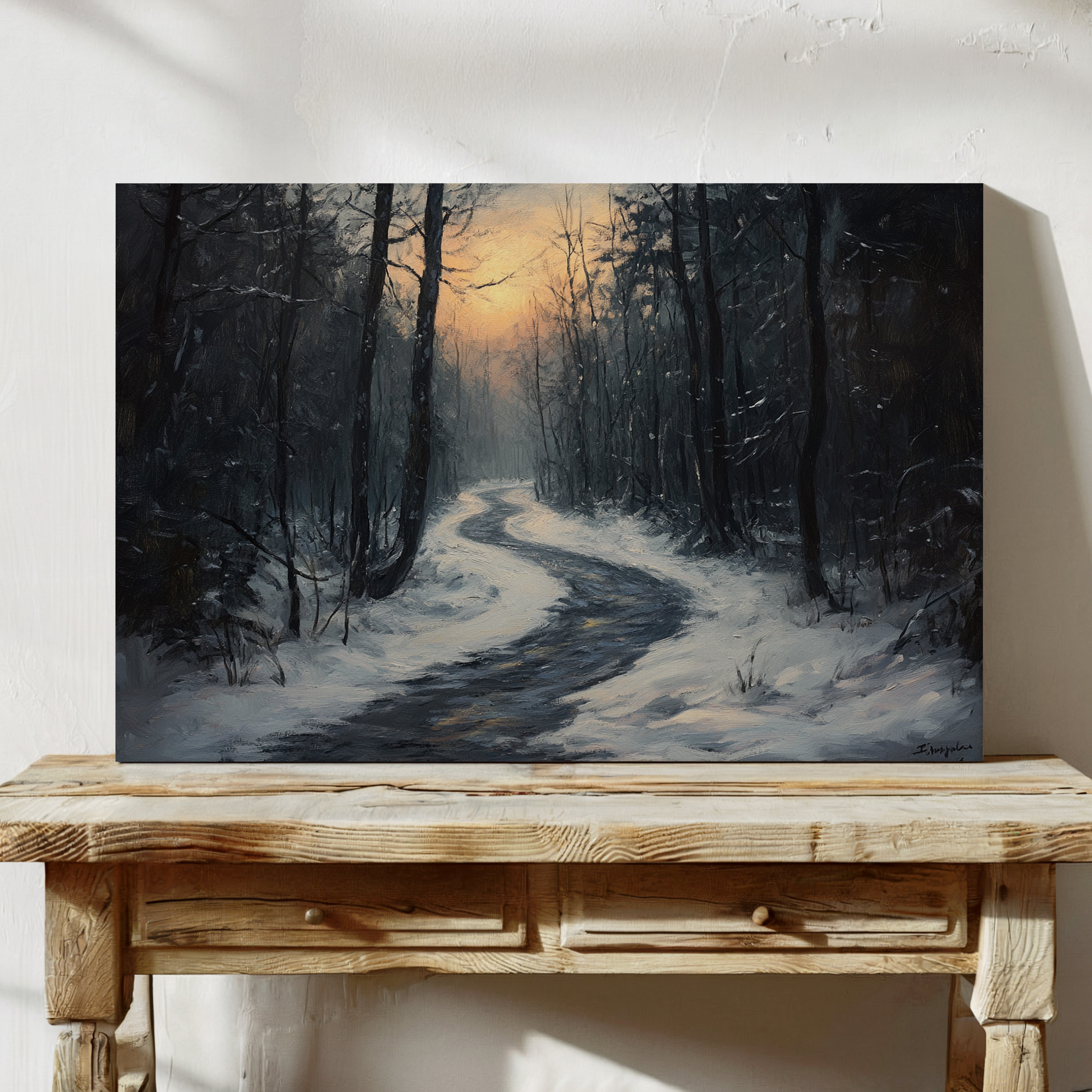 Winter Path Beckons Golden Dawn