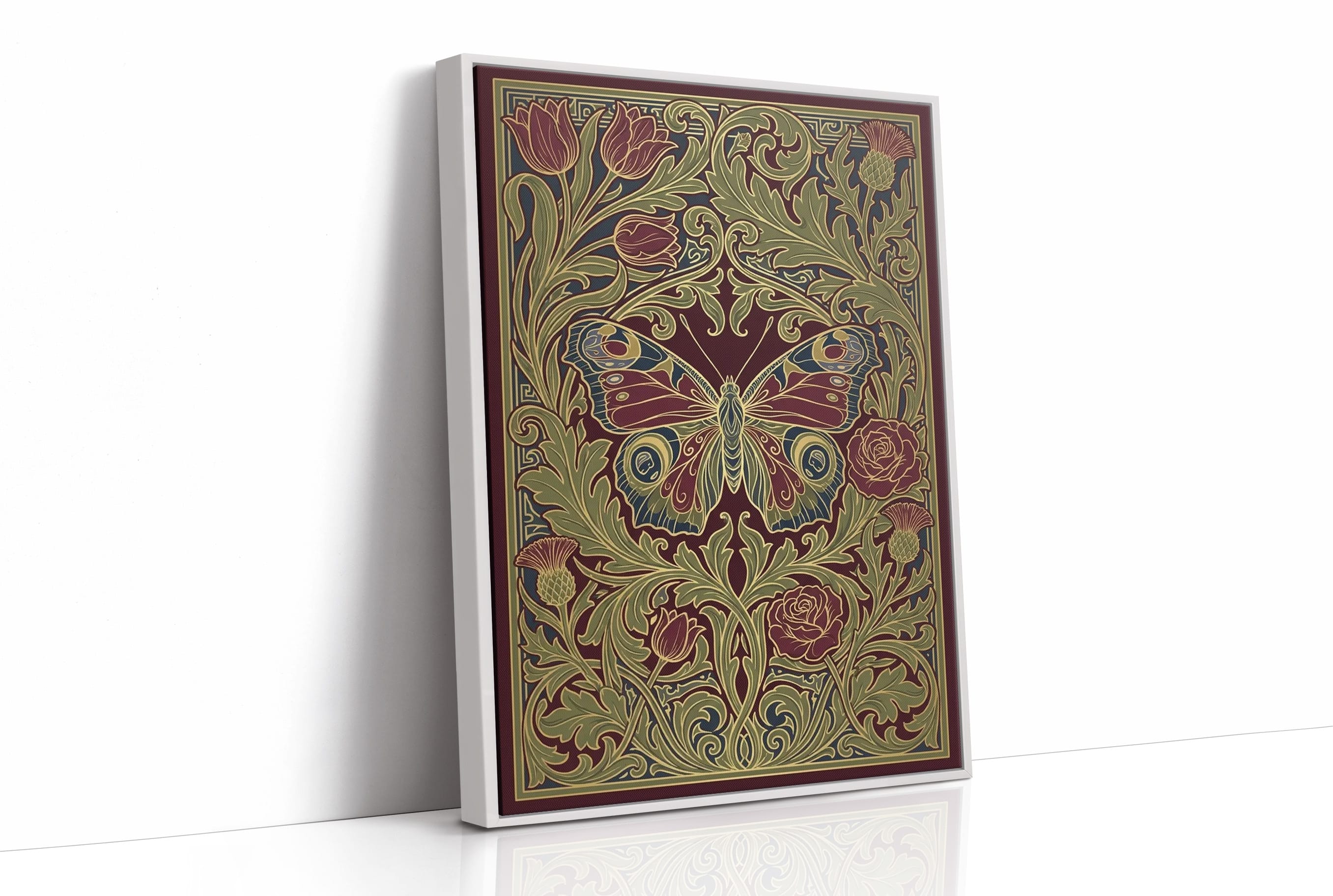 Peacock Butterfly Tapestry: Art Nouveau Pattern Study