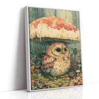 Sheltering Owl Beneath the Toadstool