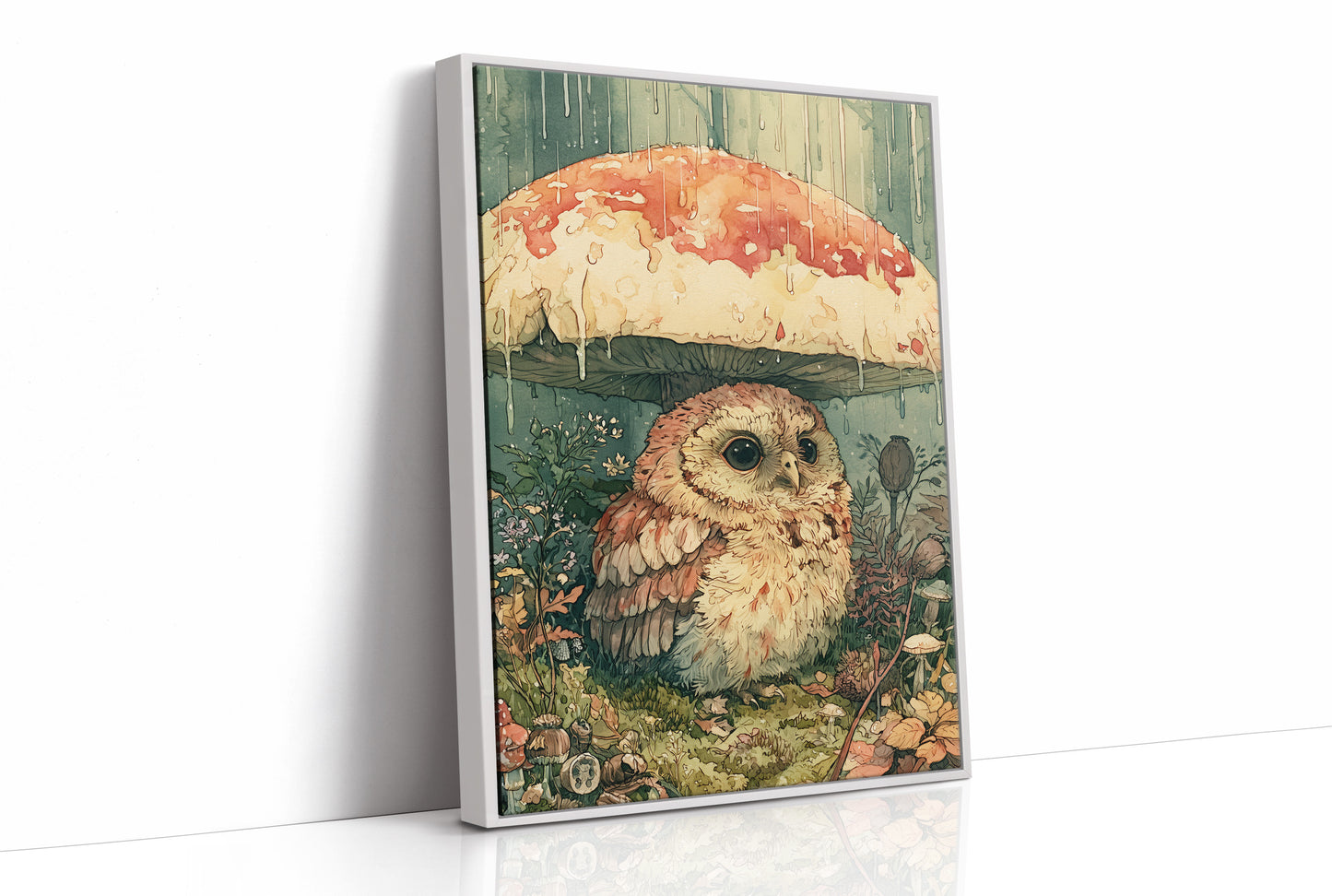 Sheltering Owl Beneath the Toadstool