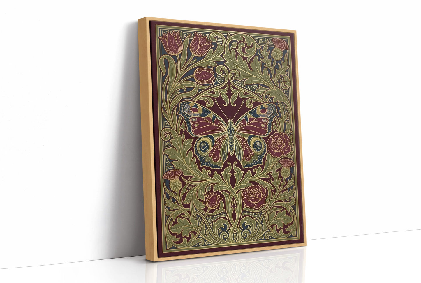 Peacock Butterfly Tapestry: Art Nouveau Pattern Study
