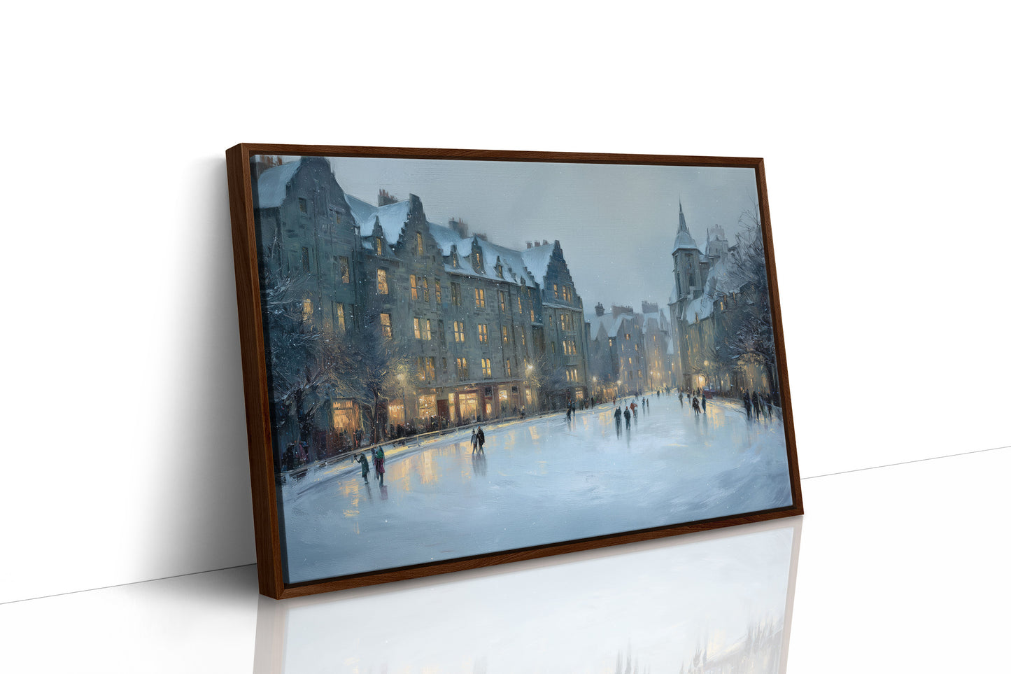 Twilight Skaters Beneath Historic Spires