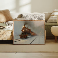 Iron Horse Glows Through Winter Night