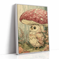 Toadstool Hideaway: Curious Owl Close-Up