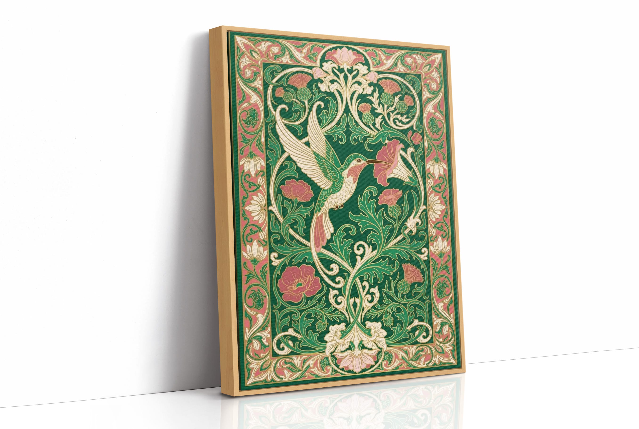 Hummingbird & Morning Glory: Art Nouveau Pattern Study