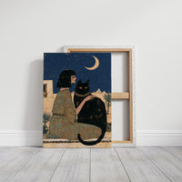 Moonlit Audience With Her Cat