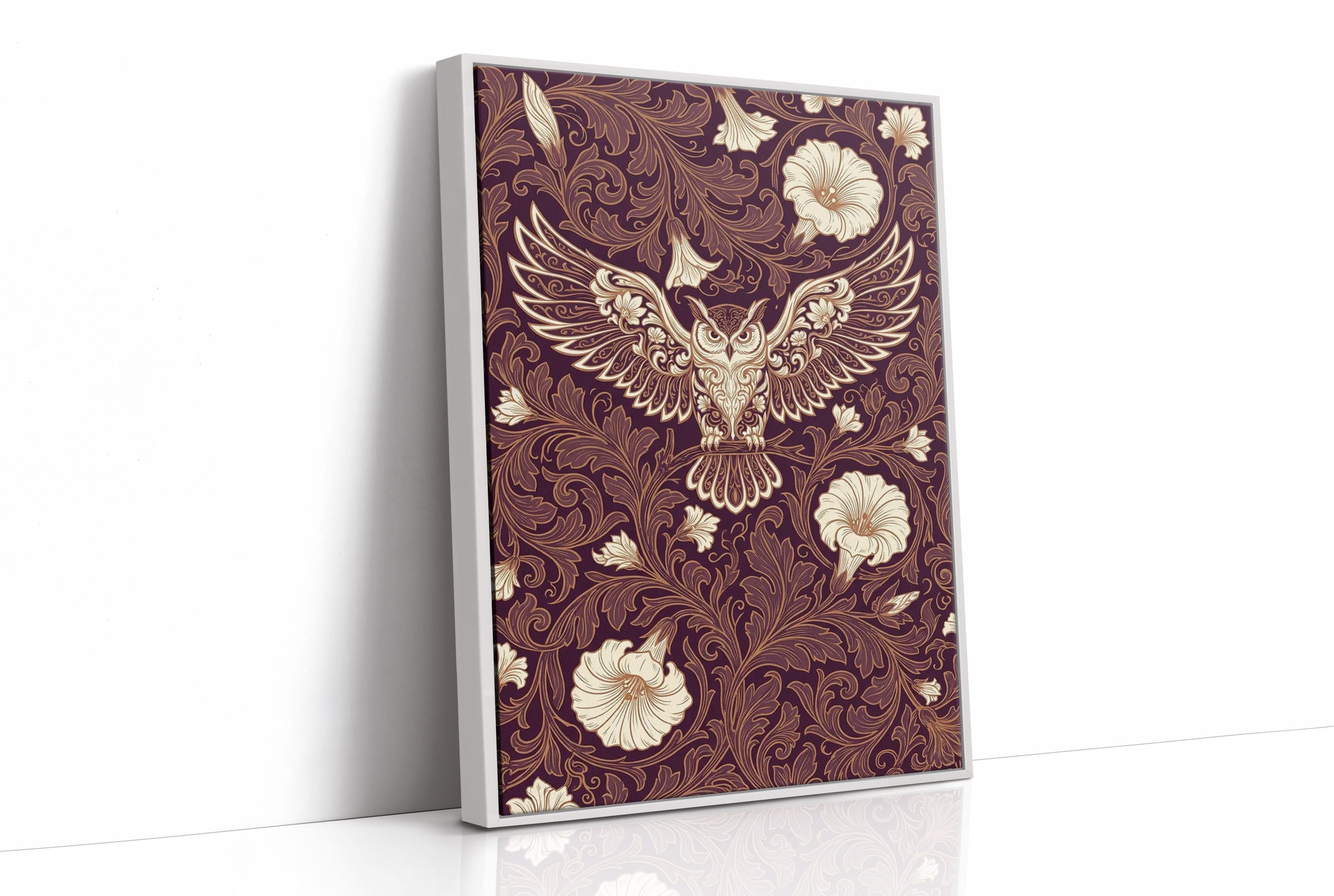 Owl in Flight: Art Nouveau Pattern Study