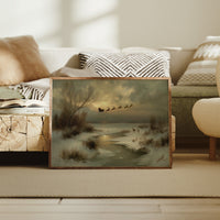 Winter Magic Crosses Moonlit Stream