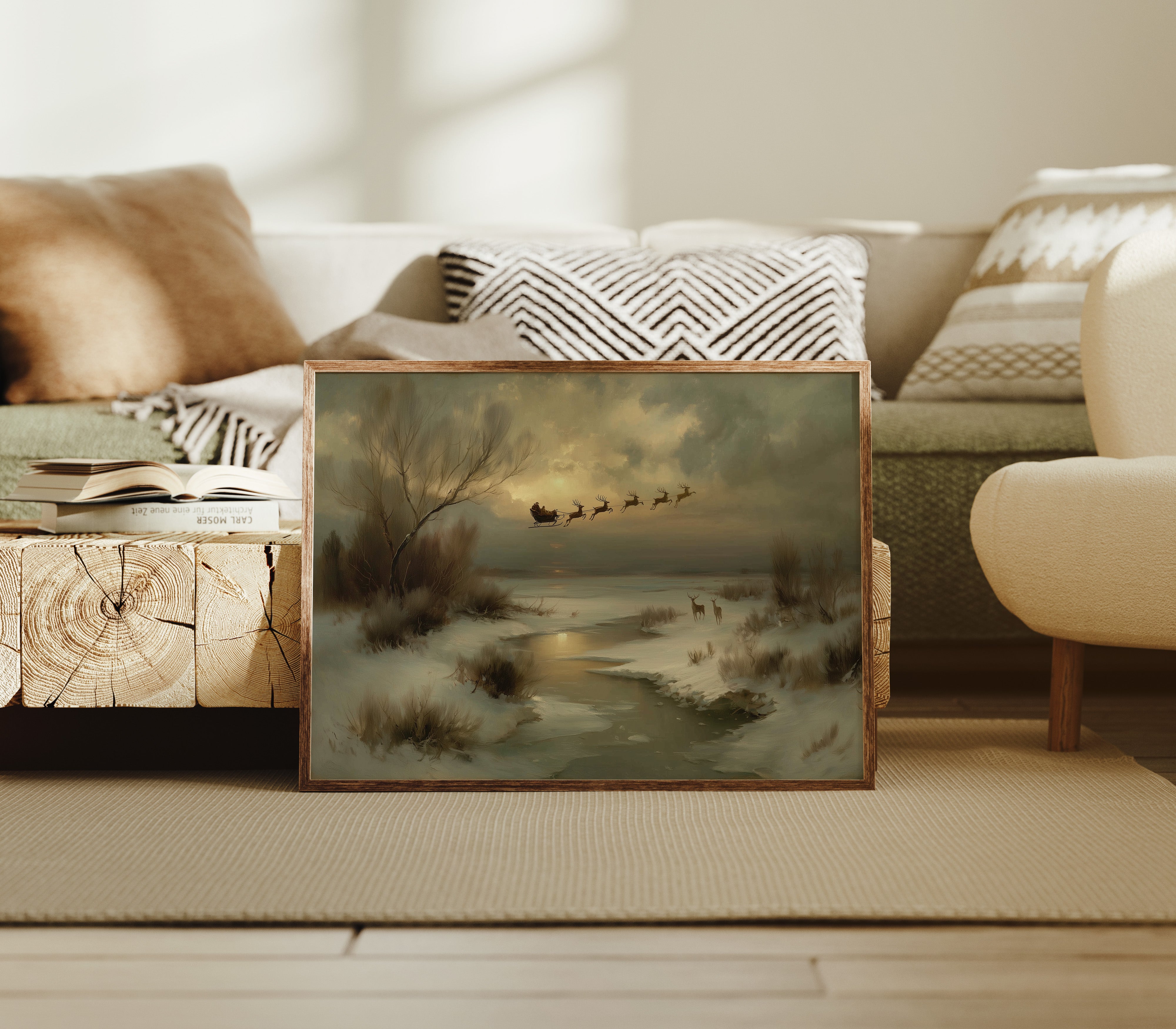 Winter Magic Crosses Moonlit Stream